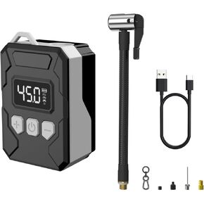 Bicycle Pump, Mini Electric Bicycle Pump, 150PSI Bicycle Pump, Portable Bicycle Pump, Bicycle Pump with Digital Pressure Gauge for Bicycle, Mountain Bike, Electric Bicycle, with American Valve.