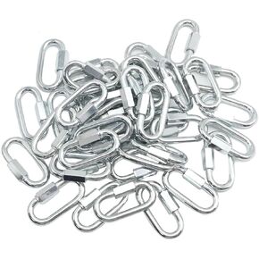 UOIENRT 40 قطعة M8 وصلات سلسلة ثقيلة، سعة 1200 رطل 5/16 بوصة رابط سريع لتحديد مكان الحلقات موصل رابط سريع لسلسلة الأمان، أرجوحة الصالة الرياضية، الأرجوحة، شراع الشمس in Kuwait