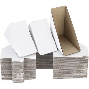 MECCANIXITY Adjustable Cardboard Corner Protector, Cardboard Edges Protector 10x10x5cm for Art, Packing, Shipping Supplies Pack of 40 White