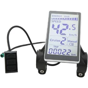 Electric Bike Parts, Electric Bike LCD Display Electric Display LCD Meter, Electric Bike LCD Meter 5 Pin 24V 36V 48V 60V Universal E Scooter M5 LCD Panel Screen for 31.8 22.2mm