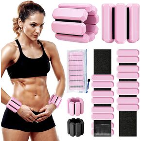 Wrist Ankle Weights for Women, Adjustable Arm Leg Weights Set of 2 (1lb Each), Wearable Weights For Yoga, Gym, Pilates, Barre, Walking, Running, Exercise, Strength Training