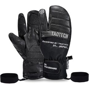 Snowboard Ski Gloves 3 Finger Grab Mittens Gloves Waterproof 5 Finger Inner Zipper Pocket Protector Included