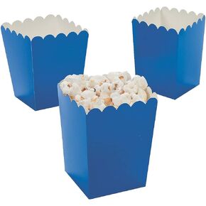 Mini Blue Popcorn Boxes (24 pc) - Party Supplies - Containers & Boxes - Paper Boxes - 24 Pieces