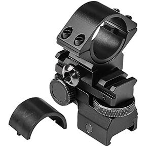 AS004 Windage and Elevation Adjustable Night Vision IR Light Scope Mount Picatinny Rail Mount with 25.4mm and 30mm Rings for Flashlight Scope Optic Torch
