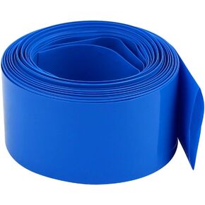 uxcell 40mm Flat Width 10M Length PVC Heat Shrink Tube Blue for 18650 Battery Pack