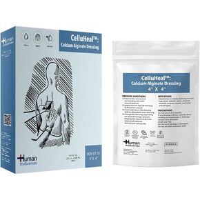 CelluHeal™ Calcium Alginate Dressing 4x4 - Flexible & Gentle on Skin, Absorbent Gel-Forming Pads for Faster Healing, Sterile for Pressure Ulcers, Diabetic Wounds, Burns, Surgical Wounds - 10 Pack