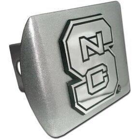 Elektroplate North Carolina State University Brushed Silver NCS Emblem NCAA Metal Trailer Hitch Cover Fits 2 Inch Auto Car Truck Receiver