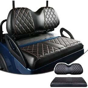 NOKINS Golf Cart Diamond Seat Covers Kit, Fit for Club Car Precedent Ordinary Front Seat Cushion, Golf Cart Vinyl Seat Cover, No Nails Required