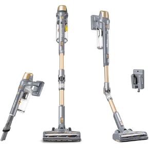 كينمور DS4095 مكنسة كهربائية بدون فرشاة مع عصا EasyReach، منظف خفيف الوزن بسرعتين للتحكم في الطاقة، مصباح أمامي LED، يتحول إلى محمول للأرضيات الصلبة والسجاد وشعر الحيوانات الأليفة، ذهبي in Kuwait