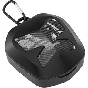 ARGOMAX Sports Mouth Guards Case, Compatible with Various Brands of Mouth Guards(Not Lip Guard), Universal Storage Case for Adult & Youth Sizes, Black+Carbon Fiber Coating.