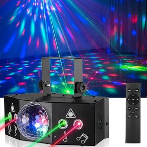 2025 Puzau DJ Party Lights Disco Lights Support DMX512 & Sound Activated, Professional Disco Ball Lights, DJ Lights Disco Lights Indoor Dance Floor Lights Club Lights Rave Lights Show