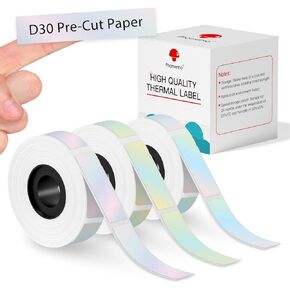 Phomemo D30 Label Paper 0.47'' x 1.57'' (12mm X 40mm) 480 Labels,Black on Mermaid Mix Color, Labeling for Name, Study Supplies, Jars, Boxes, Price Tag, Home Organization, Ideal for D30 Q30 Label Maker