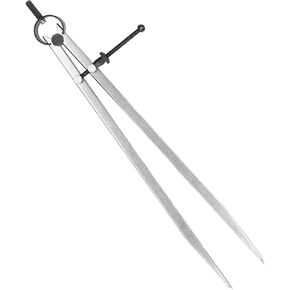 Metal Scribe Tool, Geometry Tool Wing Dividers for Leather Creaser Wing Divider Adjustable Divider Calipers with Spring Nut for Leather Scribing and Marking (300mm)