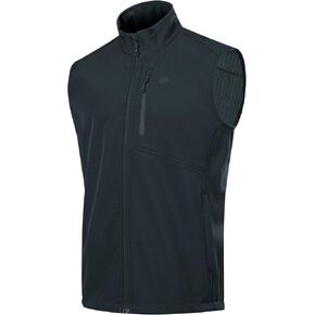 KUTOOK Men’s Winter Softshell Outdoor Vest Warm Fleece Lining Breathable Water-Repellent Windproof Hiking Cycling Leisure