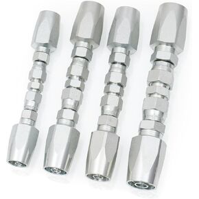 Nisorpa 4 PCS Hydraulic Hose Repair Fittings Kit, Reusable 1/2'' 3/8'' 1/4'' Inner Diameter for Size #08#06#04 Hydraulic Hose