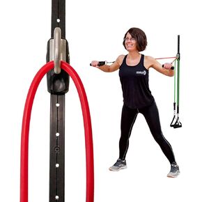 Space Saver Gym Resistance Bands Exercise Equipment for at Home Fitness Workout | Resistance Band Wall Anchor for Kinetic Bands with 1 Rail, 1 Rail Car
