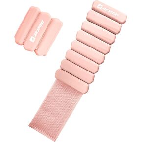 AKSPORT Wrist Weights for Women, Adjustable Ankle Weights Set of 2 (1lbs each), Arm and Leg Weights for Walking, Pilates, Yoga, Gym, Home Workouts, Strength Training