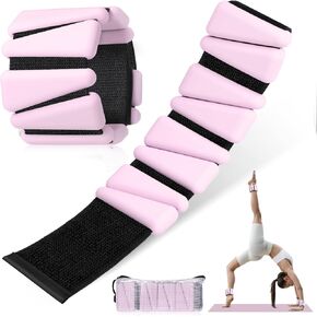 Vinsot Wrist Ankle Weights Set of 2, 4 Lbs, Adjustable Silicone Workout Weights for Women and Men, Wearable Leg Arm Weighted Bracelet for Home Workout Gym Yoga Pilates Swimming Cardio