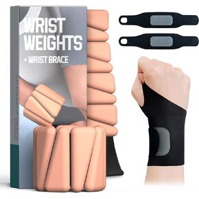 Wrist Weights, Ankle Weights for Women Men, With Wrist Brace，Silicone Wrist Weighted Bangles - Adjustable Arm Weights Bangles,Wrist Weights for Workout, Running, Yoga, Swimming，2 Lbs(1Lbs Each)