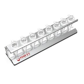 4E's USA Magnetic Bead Rack Separator for DNA - Aluminum Magnetic Separator for Purification of DNA, RNA Holds 8 (1.5 mL) Eppendorf Tubes, Microcentrifuge Tubes - Model MRK100108