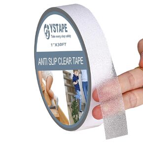 Anti Slip Tape Clear 1" x 30Ft Non-Slip Stair Treads Tape Grip Tape Outdoor Indoor Waterproof Friction Tapes for Bathtubs Wooden Steps