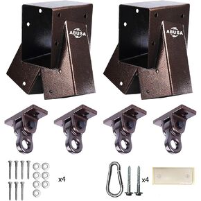 Heavy Duty Swing Sets Brackets Including 2 A-Frame Swing Set Brackets and 4 Swing Hangers for Playground Equipment Mounting Parts Hardware Included (Bronze)