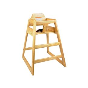 Thunder Group WDTHHC018A High Chair, Safety Harness Straps, Wide Stance, Wood, Natural Finish, ASTM404 Certified, KD (1 Each Minimum Order)