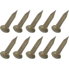 uxcell 200Pcs Small Hardware Nails, 1.2 x 8mm Brass Round Head Nail Common Finishing Nail for Household Woodworking Picture Hanging DIY Projects, Bronze