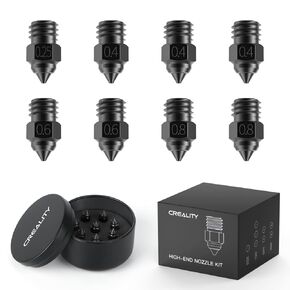 Official Creality High-end Hardened Steel MK8 Nozzles 8PCS, High-Temperature Wear Resistant Compatible with Ender 3/Ender 3 V2/Ender 3 Pro/Ender 3 Max/Ender 5 Series and CR 10 Series