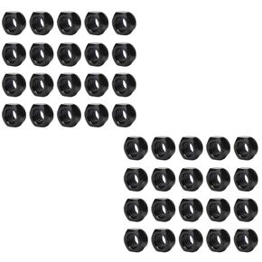 M5 Hex Lock Nuts,Stainless Steel 304 Black Nylon Insert Fastening Nut,Pack of 40