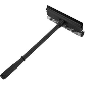 15.9" Window Squeegee for Car,2 in 1 Squeegee Window Cleaner with Long Stainless Steel Handle,Sponge Car Window Squeegee for Gas Station, Glass,Shower,Outdoor High Window Cleaning (15.9")