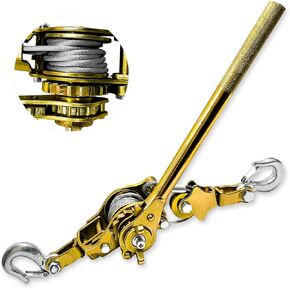 Come Along Winch Puller, Cable Hoist Winch Puller with 2 Hooks, 1T (2200LBS) Come Along Tool Heavy Duty, Ratchet Puller for Lifting Pulling Construction Building