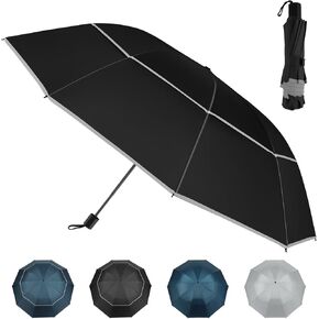 Kalolary UPF 50+ UV Protection Compact Golf Umbrella,54 Inch Extra Large Oversize Double Canopy Vented Umbrella Windproof Waterproof for Men and Women