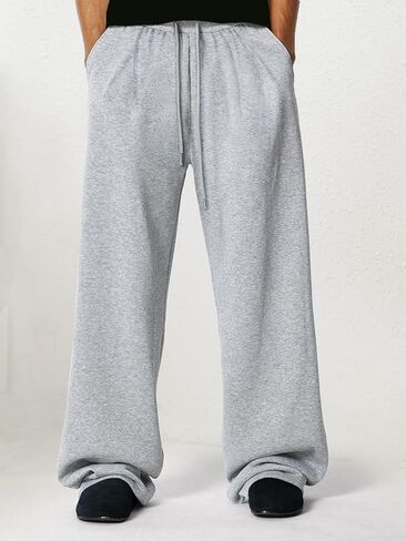 بنطال رياضي فضفاض للرجال بأرجل واسعة من القطن مع جيوب in Kuwait