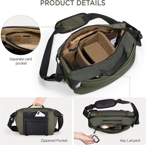 Camera Bag, Waterproof Camera Case with Tripod Holder, Camera Shoulder Bag for DSLR/SLR/Mirrorless Cameras, Crossbody Camera Sling Bags for Photography Women Men in Kuwait