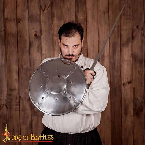 Lord of Battles Late Medieval Steel Buckler Archers Combat Buckler Shield Handmade Medieval Fencing Buckler Shield in Saudi Arabia