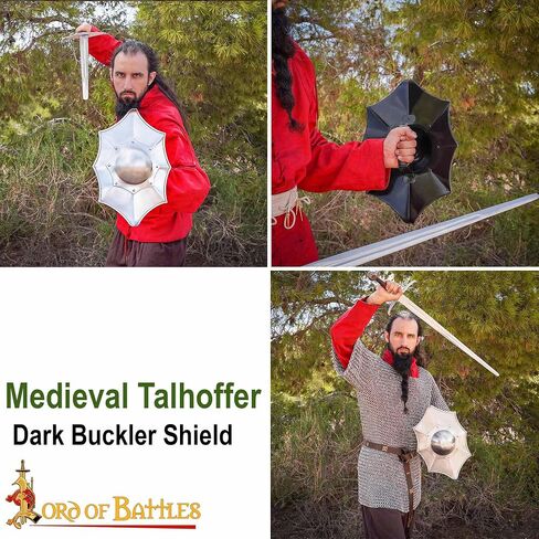 Lord of Battles Late Medieval Steel Buckler Archers Combat Buckler Shield Handmade Medieval Fencing Buckler Shield in Saudi Arabia
