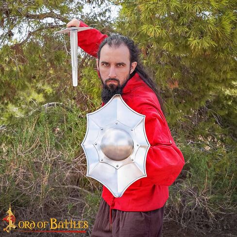 Lord of Battles Late Medieval Steel Buckler Archers Combat Buckler Shield Handmade Medieval Fencing Buckler Shield in Saudi Arabia