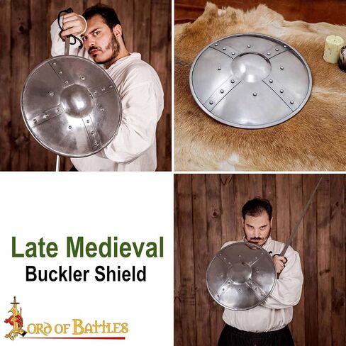 Lord of Battles Late Medieval Steel Buckler Archers Combat Buckler Shield Handmade Medieval Fencing Buckler Shield in Saudi Arabia
