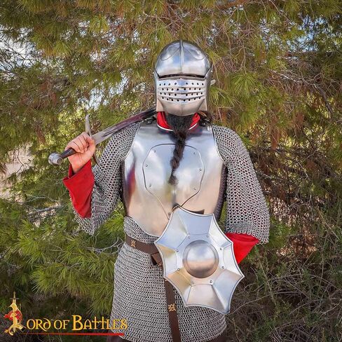 Lord of Battles Late Medieval Steel Buckler Archers Combat Buckler Shield Handmade Medieval Fencing Buckler Shield in Saudi Arabia