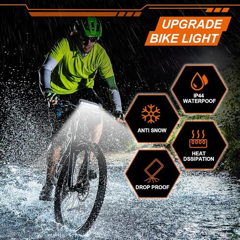 أضواء الدراجة 9500 لومن أضواء الدراجة فائقة السطوع لركوب الليل 8LED 20 SMD ضوء الدراجة وقت التشغيل 36+ ساعة مصباح أمامي للدراجة مقاوم للماء USB قابل لإعادة الشحن أضواء الدراجة الأمامية والخلفية in Kuwait