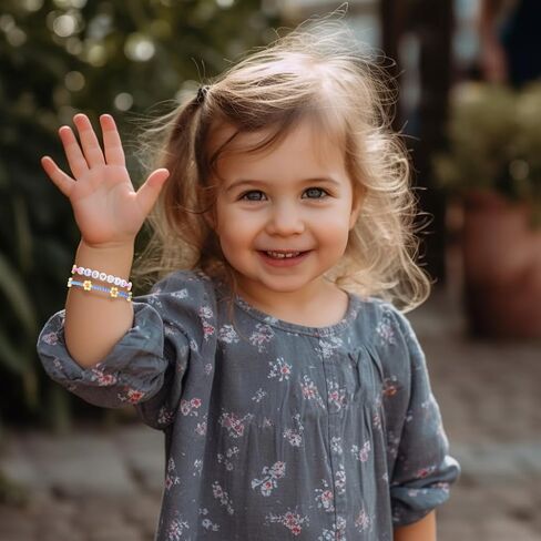 LParkin Big Sister Bracelet Set - 2PCS Big Sister Bracelets for Girls, Stretch Beads Big Sister Gift for Toddler, Pink and Blue in Kuwait