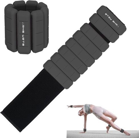 Adjustable Wrist Weights - Set of 2 ((1lb & 2lb)) | Wearable Wrist & Ankle Weights Bracelet for Yoga, Dance, Barre, Pilates, Cardio, Aerobics, Walking in Kuwait
