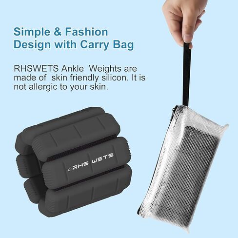 Adjustable Wrist Weights - Set of 2 ((1lb & 2lb)) | Wearable Wrist & Ankle Weights Bracelet for Yoga, Dance, Barre, Pilates, Cardio, Aerobics, Walking in Kuwait