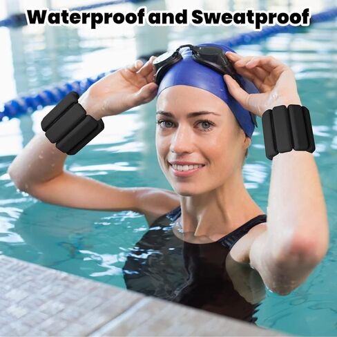 Adjustable Wrist Weights - Set of 2 ((1lb & 2lb)) | Wearable Wrist & Ankle Weights Bracelet for Yoga, Dance, Barre, Pilates, Cardio, Aerobics, Walking in Kuwait