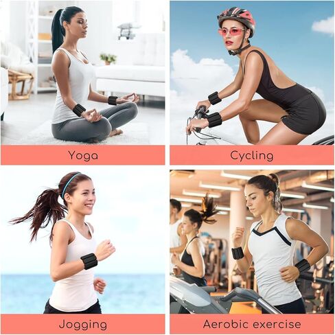 Adjustable Wrist Weights - Set of 2 ((1lb & 2lb)) | Wearable Wrist & Ankle Weights Bracelet for Yoga, Dance, Barre, Pilates, Cardio, Aerobics, Walking in Kuwait