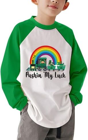 CM-Kid Kids st. Patricks Day Shirt Girls Boys Cute Print Long Sleeve T-Shirt Toddler Saint Patricks Day Outfits in Kuwait