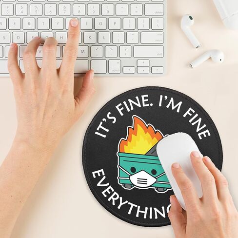 YAZMEEN Funny Rainbow Mouse Pad， Mental Health Matters Mouse Mat for Laptop Gaming Supplies，Cute Round Mousepad with Stitched Edge Non-Slip Rubber Base，Office Gift Home Office Desk Accessories in Saudi Arabia