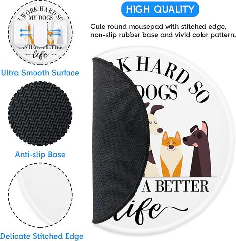 YAZMEEN Funny Rainbow Mouse Pad， Mental Health Matters Mouse Mat for Laptop Gaming Supplies，Cute Round Mousepad with Stitched Edge Non-Slip Rubber Base，Office Gift Home Office Desk Accessories in Kuwait