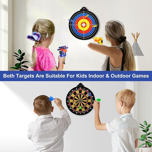 لوح رمي السهام المغناطيسي، لعبة لعبة رمي السهام المغناطيسية الآمنة مزدوجة الجوانب للأطفال، 12 قطعة من السهام المغناطيسية و2 مسدس لعبة و24 سهمًا إسفنجيًا، ألعاب الحفلات الداخلية هدايا لـ 5 6 7 8 9 10 11 12 عامًا صبي فتاة بالغين in Kuwait